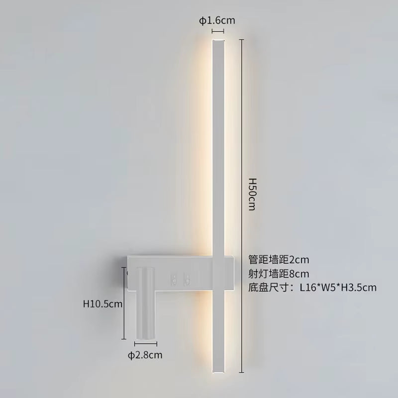 Wall Lamp Nordic Modern Black and White Minimalist Living Room Sofa Background Wall Decorative Lamp Light Luxury Bedroom Bedside