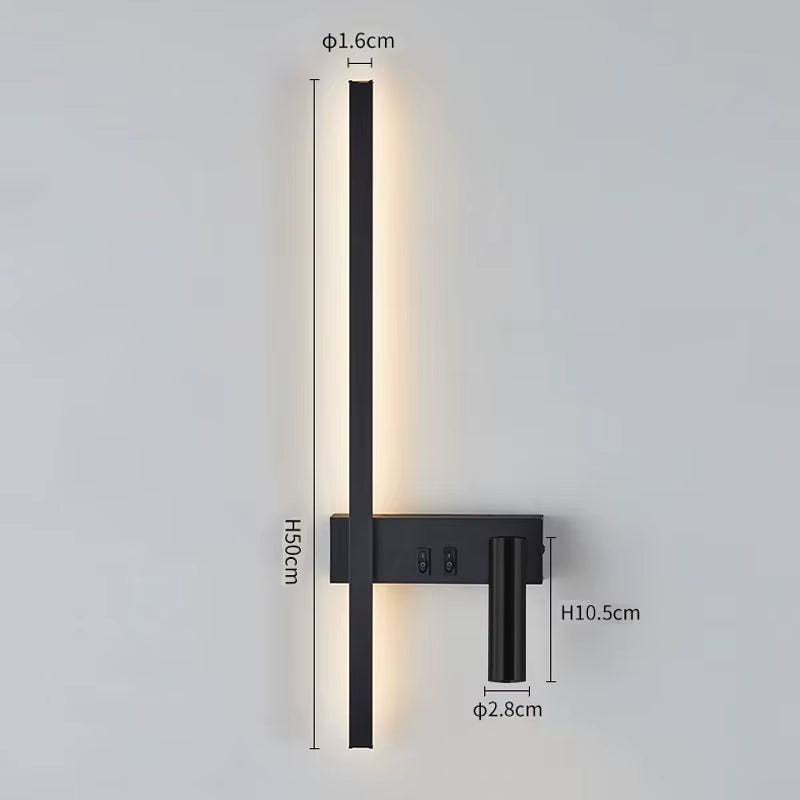 Wall Lamp Nordic Modern Black and White Minimalist Living Room Sofa Background Wall Decorative Lamp Light Luxury Bedroom Bedside