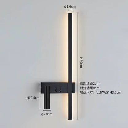 Wall Lamp Nordic Modern Black and White Minimalist Living Room Sofa Background Wall Decorative Lamp Light Luxury Bedroom Bedside