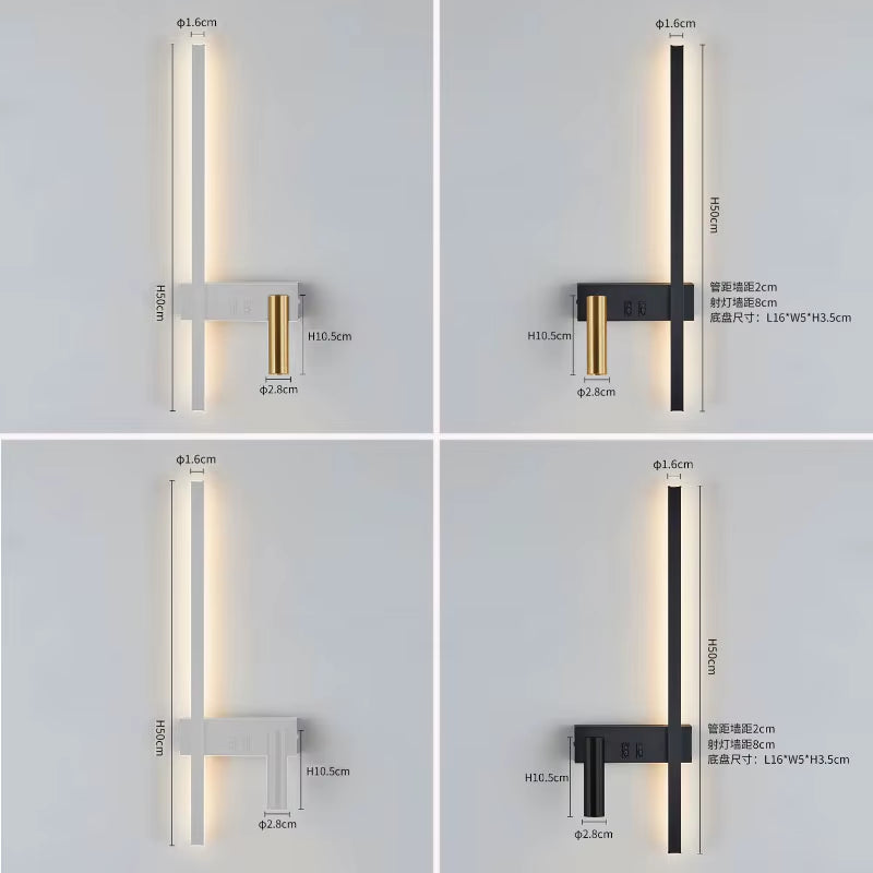 Wall Lamp Nordic Modern Black and White Minimalist Living Room Sofa Background Wall Decorative Lamp Light Luxury Bedroom Bedside