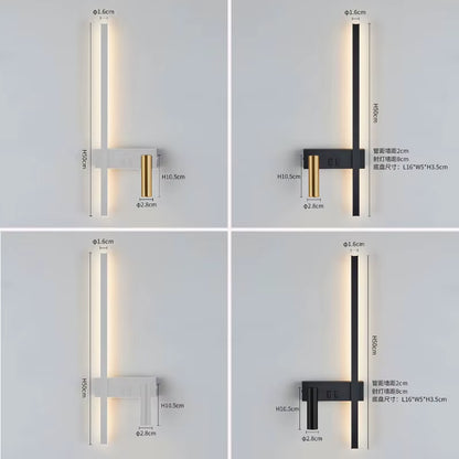 Wall Lamp Nordic Modern Black and White Minimalist Living Room Sofa Background Wall Decorative Lamp Light Luxury Bedroom Bedside